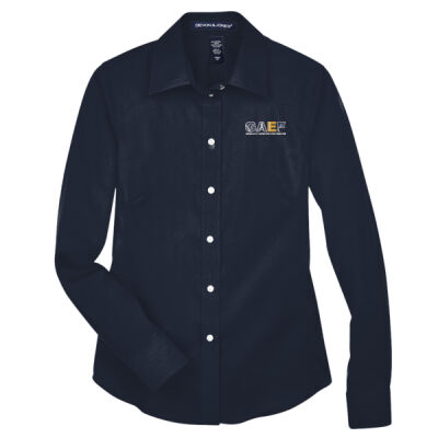 Devon & Jones Women's Crown Collection Solid Stretch Twill Woven Dress Shirt Thumbnail